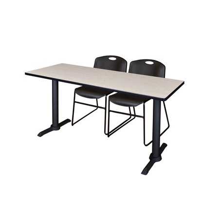 Cain Rectangle Tables > Training Tables > Cain Training Table & Chair Sets, 72 W, 24 L, 29 H, Maple MTRCT7224PL44BK